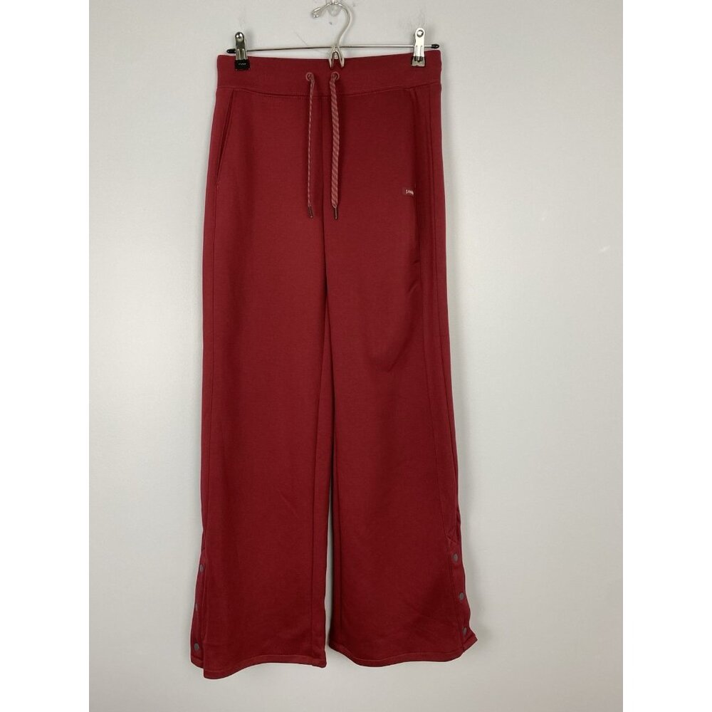 Jaanuu Wide Leg Scrub Pants Womens Size XS Elastic Waist Pull On Snap Ankle